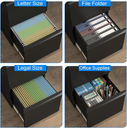 HOMOFFICE 2 Drawer File Cabinet - Image 5