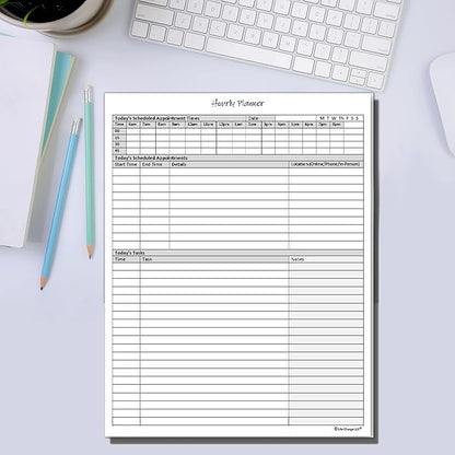Hourly Planner Notepad. 60 Page Planning Pad w/Appointment Time Block, Task Log - Image 5