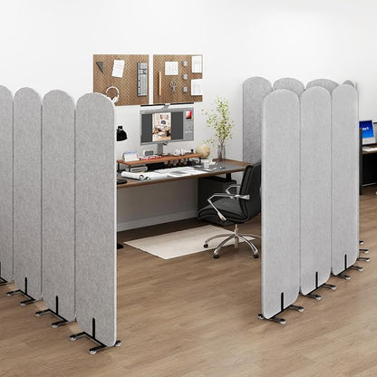 Natwind 3 Panel 73.2 x 71 inch Office Room Privacy Protect Space Divider - Image 2