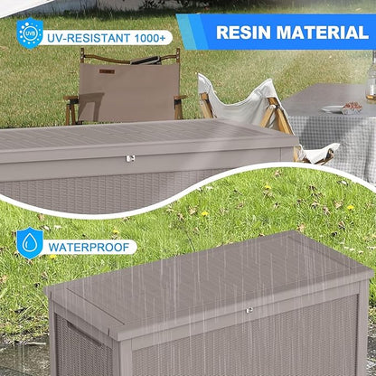 PATIOEASY Outdoor Storage Box 320GAL Waterproof Resin Deck Box, UV-Resistant - Image 6