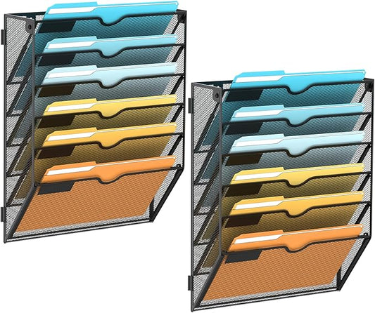 SUPEASY Wall File Organizer Mesh Office Mail Holder, Hanging Wall Organizer by SUPEASY