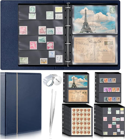 Lewtemi Stamp Collecting Albums Set Stamp Collection Book Include 20 Pages by Lewtemi