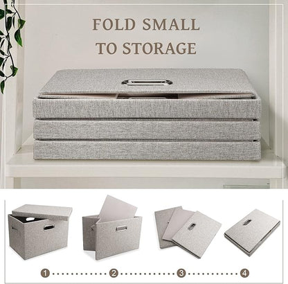 Graciadeco Medium 15" 21 Quart Collapsible Stackable Storage Bins - Image 5