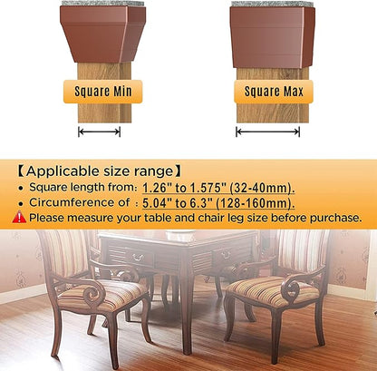 Square Chair Leg Protectors for Hardwood Floors - Image 2