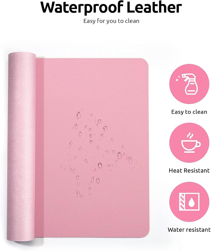 YSAGi Leather Desk Protector, Office Mat, Large Mouse Mat, Non-Slip PU Leather - Image 4