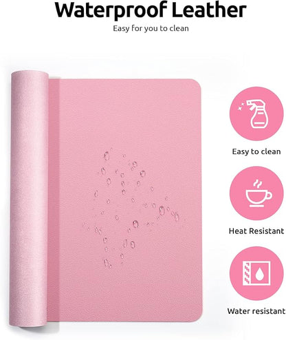 YSAGi Leather Desk Protector, Office Mat, Large Mouse Mat, Non-Slip PU Leather - Image 4