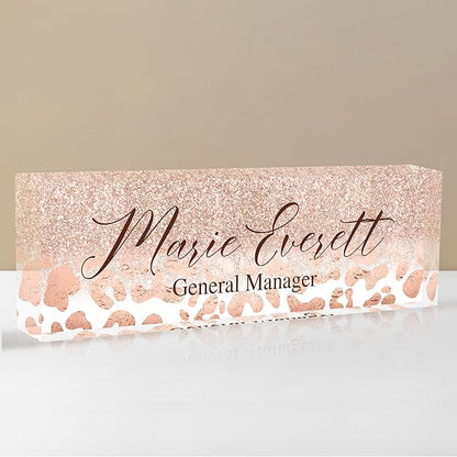 Personalized Name Plate for Desks, Custom Desk Name Plates, Acrylic Name Plate by EOBIBIFUN