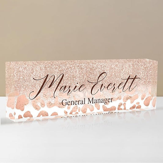 Personalized Name Plate for Desks, Custom Desk Name Plates, Acrylic Name Plate by EOBIBIFUN