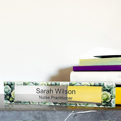 Signs ByLITA Floral Pattern Customized Nameplate | Sage Rose Personalized Full - Image 3