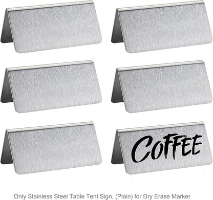 New Star Foodservice Stainless Steel Table Tent Sign, 3-Inch by 1-1/2-Inch) - Image 2