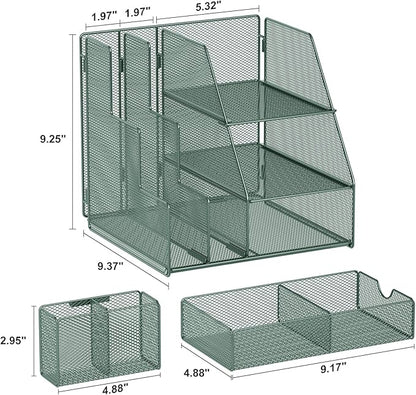 Marbrasse Desk Organizer and Accessories, 3-Tier File Organizer - Image 2
