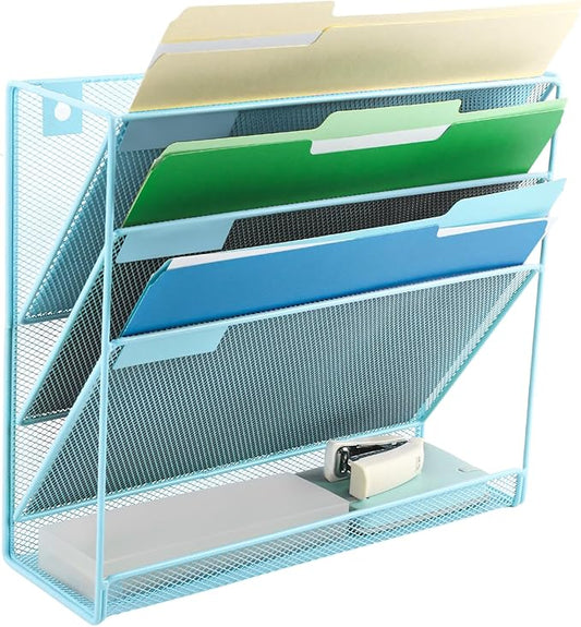 EASEPRES Desk File Organizer Mesh 4-Tier, Hanging Wall Mount Document by EASEPRES