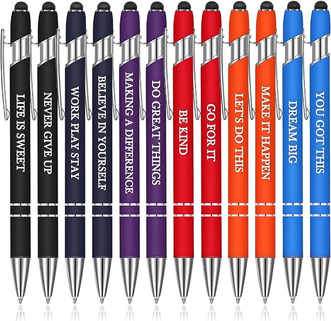 Zonon 12 Pcs Inspirational Pens Bulk Funny Ballpoint Pen by Zonon