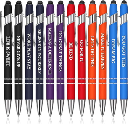 Zonon 12 Pcs Inspirational Pens Bulk Funny Ballpoint Pen by Zonon
