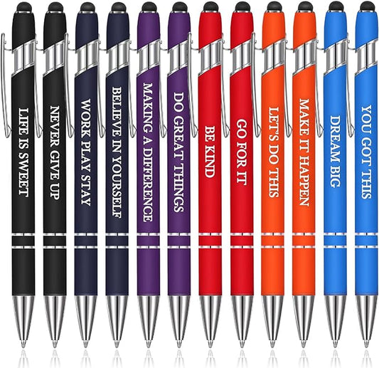 Zonon 12 Pcs Inspirational Pens Bulk Funny Ballpoint Pen by Zonon