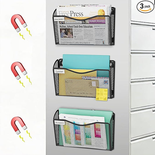 BOHDK Magnetic Wall File Holder 3-Pack by BOHDK
