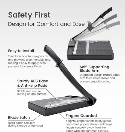 Paper Cutter, Paper Trimmer12" Cutting Length Heavy Duty Guillotine Paper Slicer - Image 5