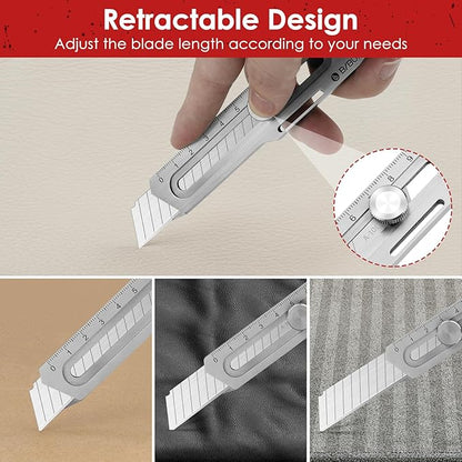 BIBURY 2 Pack Mutipurpose Utility Knife, Heave Duty Full Stainless Steel - Image 6