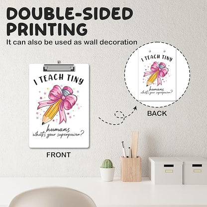 APIILVPQ Teacher Clipboard, Teacher's Day Appreciation Gifts Wooden Clip Boards - Image 3