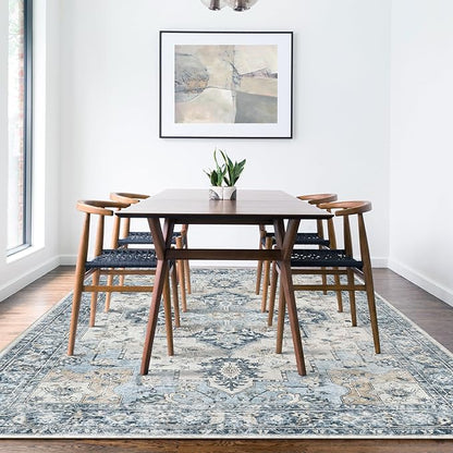 GENIMO 4x6 Area Rugs for Living Room, Machine Washable Rug, Non Slip Vintage - Image 3