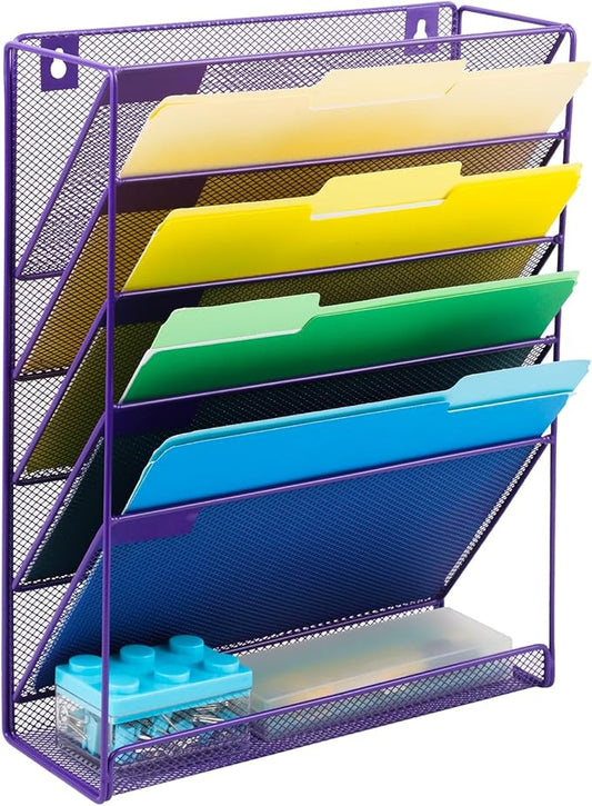 EASEPRES Desk File Organizer Mesh 6-Tier, Hanging Wall Mount Document by EASEPRES