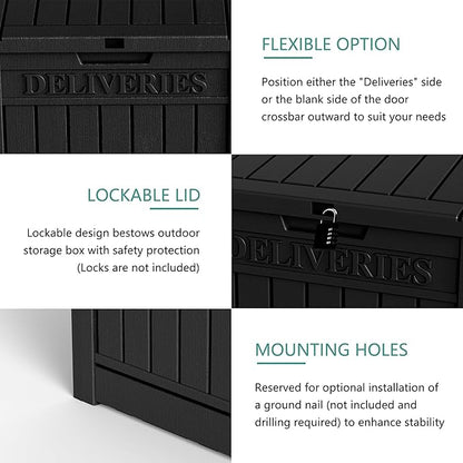 Yardgrace 55 Gallon Outdoor Storage Box, Waterproof Resin Deck Box - Image 9