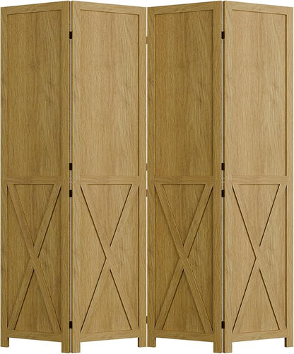 Cozy Castle Wood Room Divider, 4 Panels Folding Privacy Screen, 66.9'' Wall - Image 8