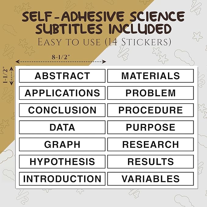 White Trifold Presentation Board 36" x 48" Self-Adhesive Science Subtitles - Image 2