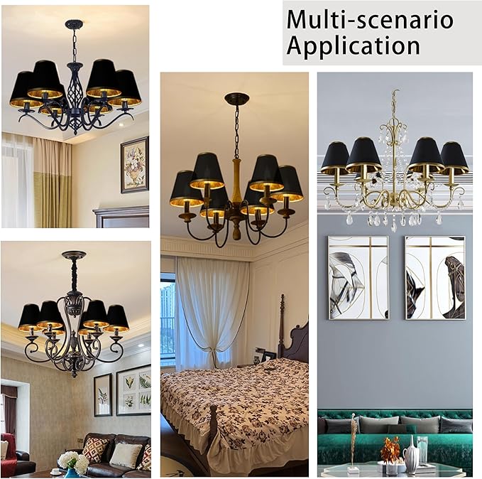 TAaMTYH small lamp shade chandelier shades set of 6，Fabric Lampshade - Image 6