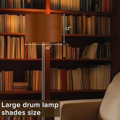 GO&SO Large Lampshades Replacement, Burnt Orange Velvet Drum Lamp Shades Set of - Image 4