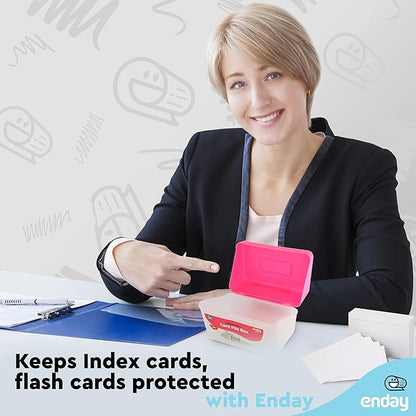 Enday Index Card Holder Pink, 3x5 Note Flash Card Organizer Case, Index Card - Image 6