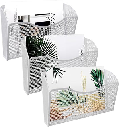 EasyPAG 3 Single Pocket Wall File Organizer, Mesh Hanging File Folder Organizer by EasyPAG