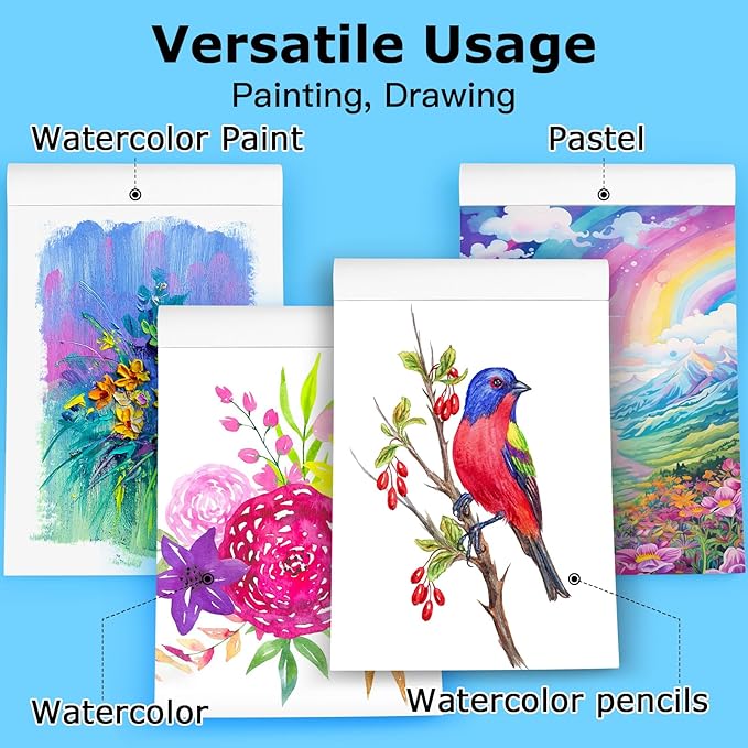 Hapikalor 3-Pack 9"x12"Watercolor Paper Pad, Bulk College Essentials, Teacher - Image 5