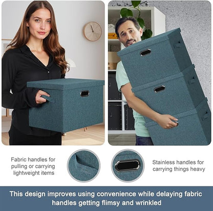 Graciadeco Large 17" 36 Quart Collapsible Stackable Storage Bins - Image 5