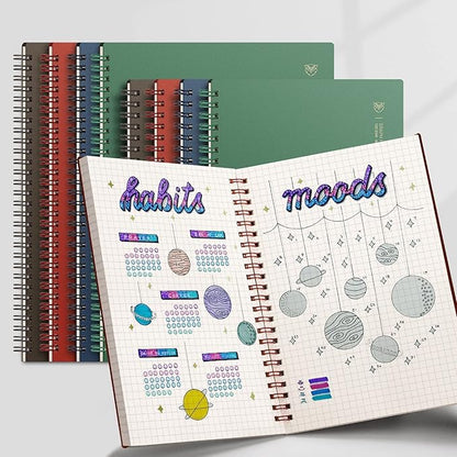 EMSHOI Graph Paper Spiral Notebook 7.48" x 10.15", 2 Pack 320 Pages B5 Large - Image 8
