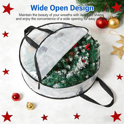 PWRSC 4 Pack Wreath Storage Bag, Christmas Decoration Garland Container - Image 3