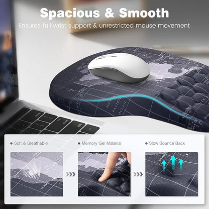Ospelelf Ergonomic Mouse Pad and Keyboard Stand Wrist Rest Set, Memory Foam - Image 4