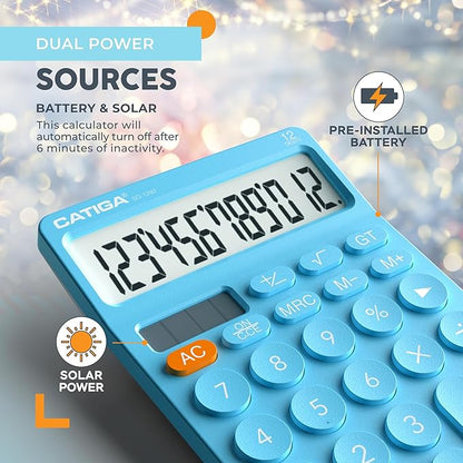 CATIGA 12 Digit Desktop Calculator Basic Desk Calculator - Image 5