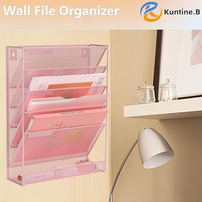 Kuntine.B 6-Tier Wall File Organizer Hanging File Organizer Cubicle Organizer - Image 6