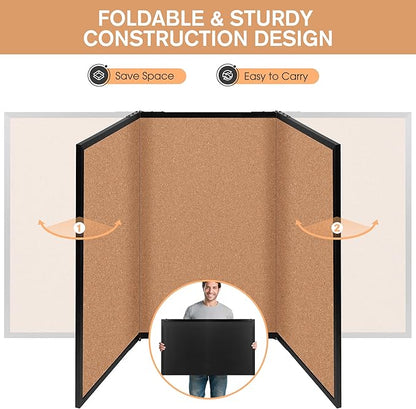 Board2by Extra Large Cork Bulletin Board 96" X 48", Foldable Notice Pin Board - Image 4