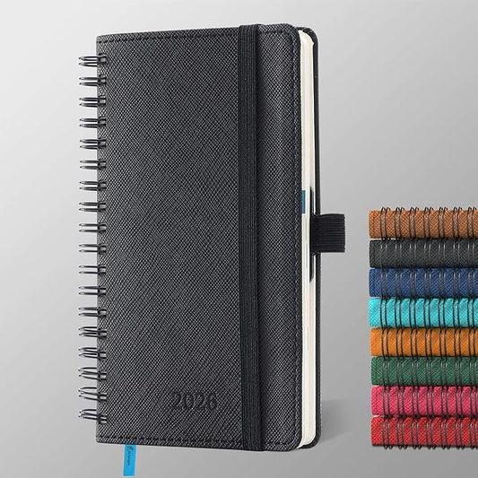 IN-LUXPRO Planner 2026 Daily Weekly and Monthly, 6.5"x3.75", 12 Months Spiral by IN-LUXPRO