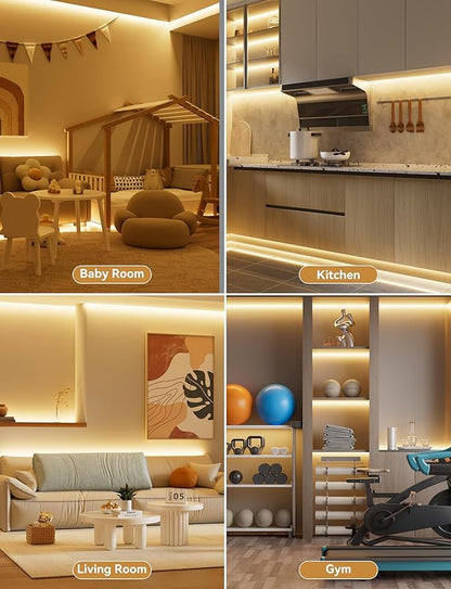 PAUTIX COB LED Strip Light, LED Lights 16.4ft, UL Listed Warm White 2700K - Image 7