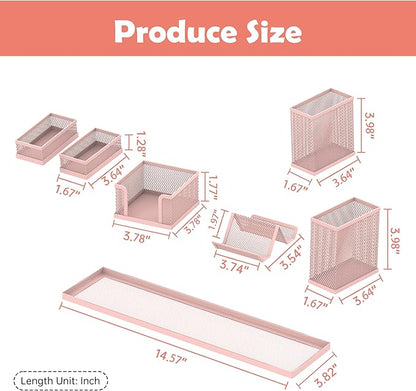 SUPEASY Pen Holder for Desk, 6 Piece Mesh Desk Organizer set for Office - Image 3