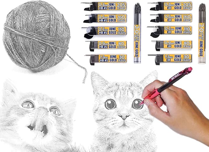 June Gold 1320 Pieces, 0.7 mm HB #2 Lead Refills, 12 Dispensers, 110 Pieces Per - Image 3