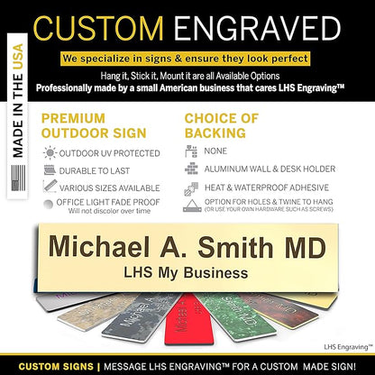 Engraved Name Plates for Door Sign Personalized Ivory Plastic Plaque - Image 3