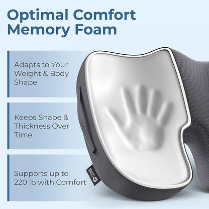 5 STARS UNITED Seat Cushion for Tailbone Pain Relief – Memory Foam Cushion for - Image 4