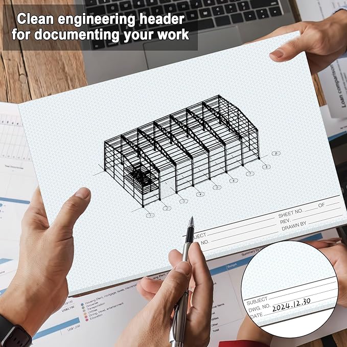 2 Pack 100 Sheets 11" x 17" Isometric Graph Paper Pad Landscape - Image 4