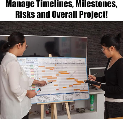 PMXBOARD Gantt Chart Project Whiteboard Kit | 668 Magnetic Pieces and Easel | - Image 8