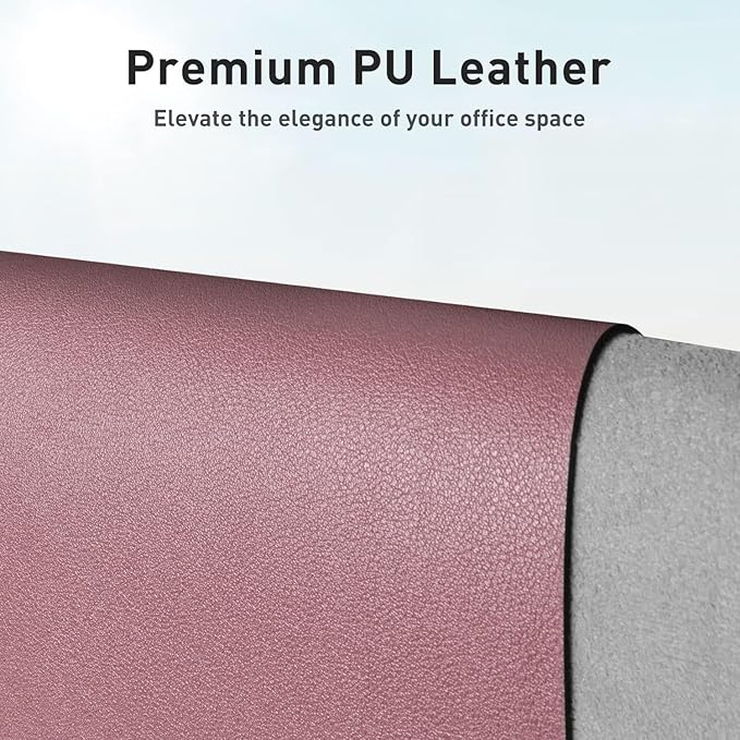 Aothia Faux Leather Desk Mat – Large Mouse Pad, Non-Slip PU Leather Blotter - Image 2