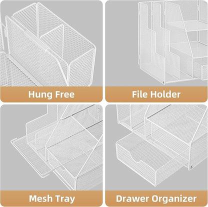 Marbrasse Desk Organizer and Accessories, 3-Tier File Organizer - Image 4